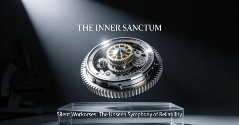 A dramatically lit, pristine planetary gear set suspended in darkness, its complex, multi-layered meshing relationships and mirror-finish surfaces illuminated by a single beam of light, symbolizing the hidden, precise, and silent core of reliable machinery.