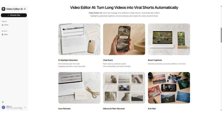 Video Editor AI Homepage