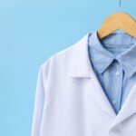 A men's shirt-collar scrubs, ideal for medical professionals